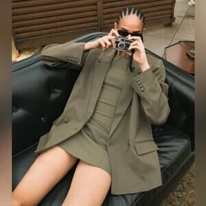 #58bk- WeWoreWhat BOXY BLAZER In Olive NWT Sz:S Ret$188 *TRENDING-POPULAR COLOR*